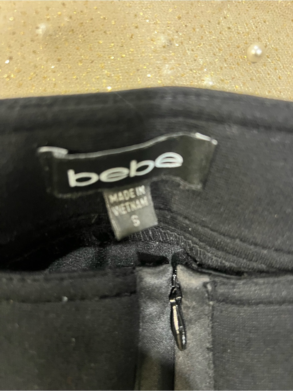bebe Black pants/leggings with Back Zipper Detail